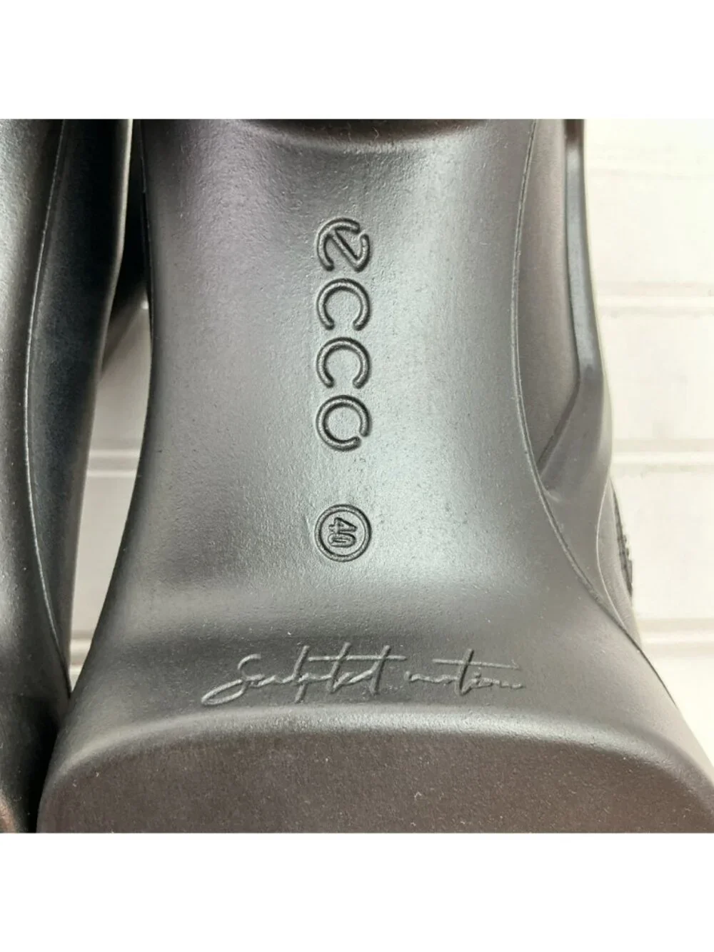 Ecco Shape Sculpted Motion 35 Leather Zip Ankle Boots Womens 9-9.5 Black NEW